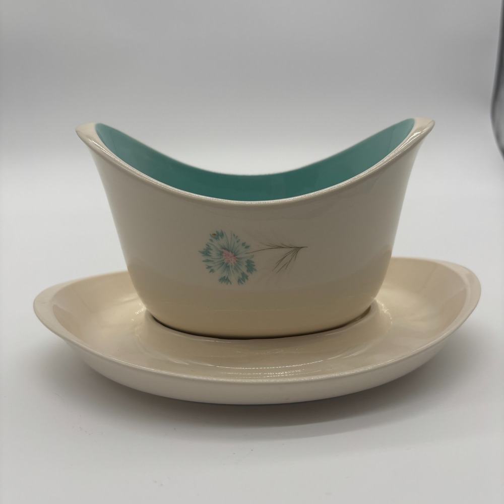 MCM Taylor Smith Taylor "Ever Yours Boutonniere" Gravy Boat with Underplate